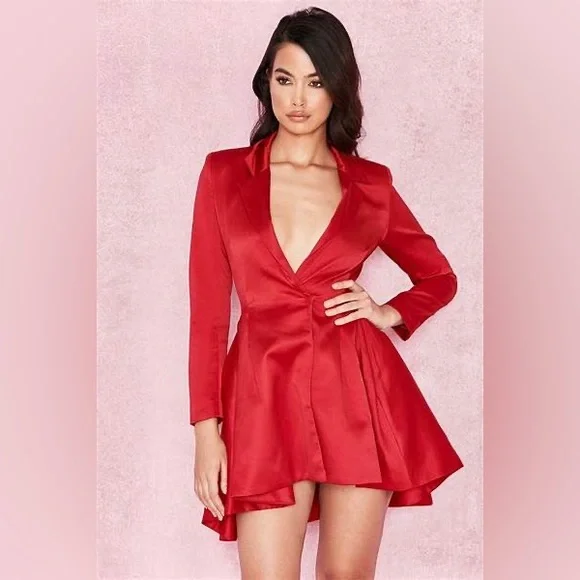 House of CB Dresses House Of Cb Simoneta Satin Tailored Blazer